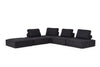 Divani Casa Nolden Modern Black Fabric Modular Sectional Sofa Model VGKNK8542-BLK