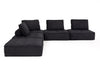 Divani Casa Nolden Modern Black Fabric Modular Sectional Sofa Model VGKNK8542-BLK