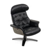 Modrest Nowak Modern Black Lounge Chair & Ottoman Set Model VGKK-A938-BLK-SET