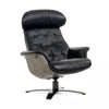 Modrest Nowak Modern Black Lounge Chair & Ottoman Set Model VGKK-A938-BLK-SET