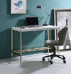 ACME Midriaks White & Gold Writing Desk with USB Port Model OF00020