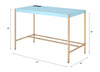 ACME Midriaks Baby Blue & Gold Writing Desk with USB Port Model OF00023