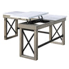 ACME Talmar Natural Marble Top & Rustic Oak Writing Desk with Lift Top Model OF00055