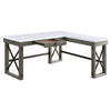 ACME Talmar Natural Marble Top & Weathered Gray Writing Desk with Lift Top Model OF00056