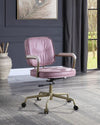 ACME Siecross Pink Top Grain Leather Swivel Office Chair Model OF00400