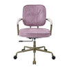 ACME Siecross Pink Top Grain Leather Swivel Office Chair Model OF00400