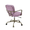 ACME Siecross Pink Top Grain Leather Swivel Office Chair Model OF00400