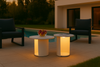 Renava Onza Outdoor White Medium End Table With Solar Light Model VGVK-CT009-M-SL-WHT