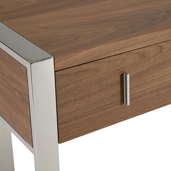 Orcutt Modern Walnut & Stainless Steel Desk