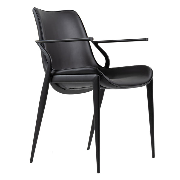 Osprey Modern Black Vegan Leather Dining Chair (Set of 2)