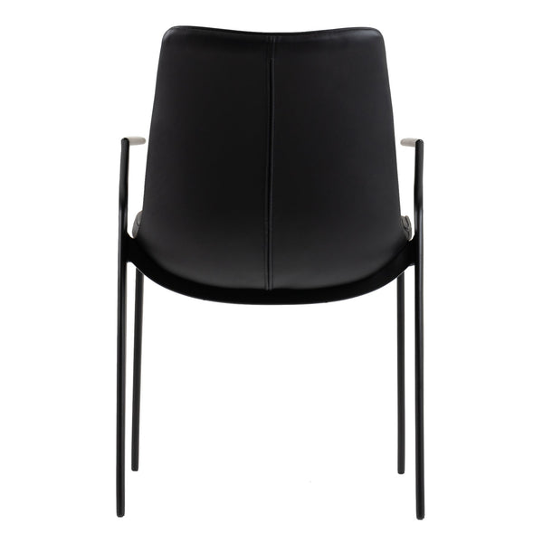 Osprey Modern Black Vegan Leather Dining Chair (Set of 2)