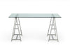 Modrest Ostro Modern Stainless Steel & Glass Desk Model VGGMCP-705D-GL-SS-DESK