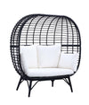 ACME Penelope Cream Fabric & Black Patio Lounge Chair Model OT01099