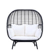 ACME Penelope Cream Fabric & Black Patio Lounge Chair Model OT01099