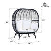 ACME Penelope Cream Fabric & Black Patio Lounge Chair Model OT01099