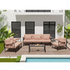 ACME Rajni Pink Fabric & Black Patio-Ottoman Model OT01768