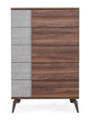 Nova Domus Palermo Italian Modern Faux Concrete & Walnut Chest Model VGACPALERMO-WAL-CHST