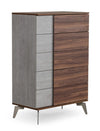 Nova Domus Palermo Italian Modern Faux Concrete & Walnut Chest Model VGACPALERMO-WAL-CHST