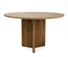 Modrest Pawnee Modern Travertine Marble & Wood Round Dining Table Model VGBR-SBA-2706-130