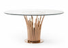 Modrest Paxton Modern Round Glass & Rosegold Dining Table Model VGVCT817-RND