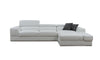 Divani Casa Pella Mini Modern White Leather Right Facing Sectional Sofa Model VGCA5106A-WHT-RAF-SECT