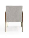 Modrest Pettit Modern Light Grey |Camel And Brass Arm Dining Chair Model VGGA-6988CH-1-WHT-B-DC