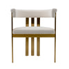 Modrest Pontiac Modern Beige Sherpa & Gold Dining Chair Model VGZAY129-BEI-DC