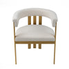 Modrest Pontiac Modern Beige Sherpa & Gold Dining Chair Model VGZAY129-BEI-DC
