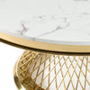 Modrest Potter White Marble & Gold Stainless Steel Round Dining Table Model VGZAT9007