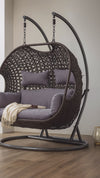 ACME Vasant Fabric & Wicker Hanging Chair Model 45084