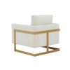 Modrest Prince Contemporary Cream & Gold Fabric Accent Chair Model VGRHRHS-AC-255-WHT-CH