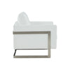Modrest Prince Contemporary White & Silver Vegan Leather Accent Chair Model VGRHRHS-AC-256-WHT-CH