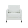 Modrest Prince Contemporary White & Silver Vegan Leather Accent Chair Model VGRHRHS-AC-256-WHT-CH