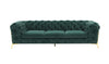 Divani Casa Quincey Transitional Emerald Green Velvet Sofa Model VGKNK8520-GRN-S