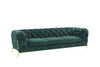 Divani Casa Quincey Transitional Emerald Green Velvet Sofa Model VGKNK8520-GRN-S