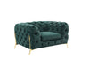 Divani Casa Quincey Transitional Emerald Green Velvet Chair Model VGKNK8520-GRN-CH