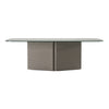 Raphael Modern Glass + Silver Dining Table