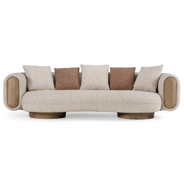 Raywood Modern Multicolored Boucle Fabric + Ash Sofa