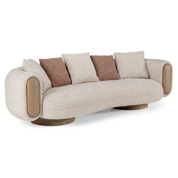 Raywood Modern Multicolored Boucle Fabric + Ash Sofa