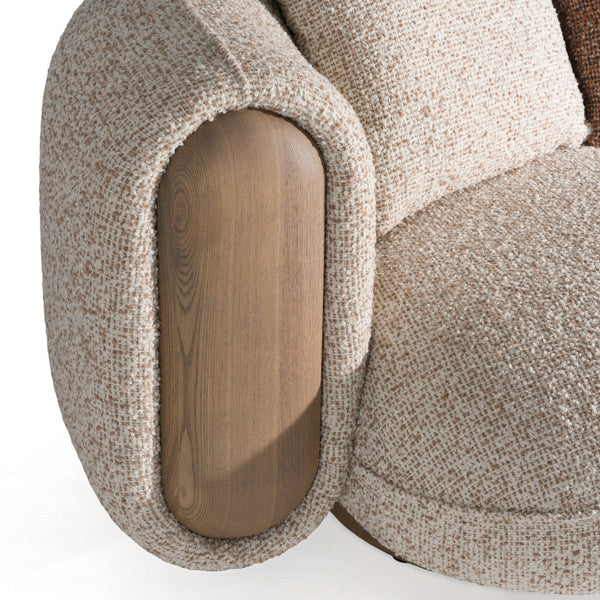 Raywood Modern Multicolored Boucle Fabric + Ash Sofa