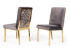 Modrest Reba Modern Grey Velvet & Gold Dining Chair (Set Of 2) Model VGVCB0258G-GRY