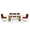 Modrest Rocky Glam White Marble & Brush Gold Large Dining Table Model VGGMM-DT-1360C