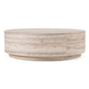 Nova Domus Roma Modern Faux Travertine Round Coffee Table Model VGAN-ROMA-RND-CT