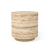 Nova Domus Roma Modern Faux Travertine Round End Table Model VGAN-ROMA-RND-ET