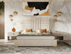 Eastern King Nova Domus Daystar & Roma Modern Beige Velvet & Travertine & Gold Bedroom Set Model VGAN-DAYSTAR-ROMA-BED-SET-EK