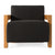 Modrest Rosen Modern Black Fabric & Natural Oak Accent Chair Model VGMF-L3128-BLK