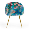 Roxann Contemporary Floral Velvet Gold Dining Chair