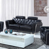 Divani Casa Huron Modern Black Leather Sofa Model VGBNS-2230-SOFA-BLK