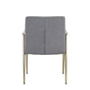Sabri Contemporary Grey & Antique Brass Arm Dining Chair