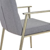 Sabri Contemporary Grey & Antique Brass Arm Dining Chair